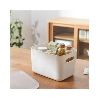 China Sustainable Household Food Clothes Storage Container Custom Soft Plastic White Lid Storage Boxes for sale