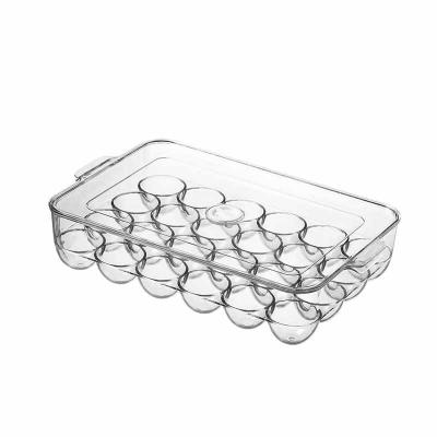 China Various Styles Cool Transparent Plastic Refrigerator Drawer Storage Box Sustainable Egg Storage Box for sale