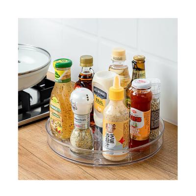 China Multi-Functional Kitchen Storage Rack Sustainable Transparent Household Rotating Rack for sale