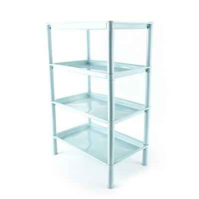 China High Quality Multi-Layer Viable Foldable Bathroom Storage Rack Solid Color Floor Storage Rack for sale