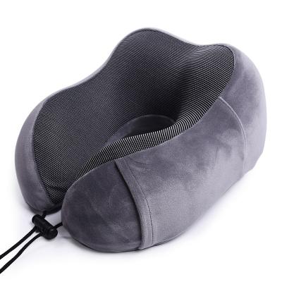 China Comfortable Neck Support Memory Foam Travel Pillow Travel Feel Travel Neck Cushion Ergonomically Soft Bases For Airplane Car Train for sale