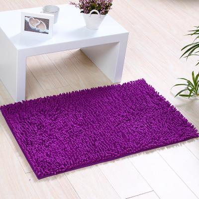 China Gray Bathroom Rug Microfiber Chenille 50x80 Soft Washable Waterproof Absorbent Mat Kid Anti Slip Bath Mat for sale