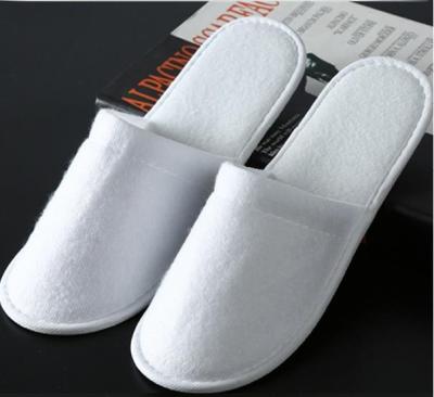 China Hotel Slippers Eva Sole Cheap New Custom Toe Closed Toe Hotel Slippers Anti-odor Slipper Velvet Towel Open Cloth With Logo for sale