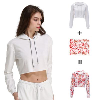 China Custom Women's Autumn And Winter Long Sleeve Anti-wrinkle Factory Pattern Crop Top Hoodies And Sweatshirts for sale