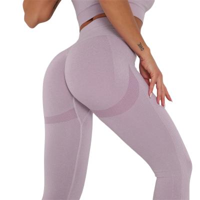 China Seamless Breathable Wholesale Women Sports Fitness Pants Women's High Waist Workout Gym Wear Yoga Pant Athletic Tight Running Gaiters for sale