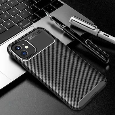 China Shock proof new arrival carbon fiber texture tpu case for iphone 12 5.4 cover cell phone case for sale