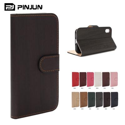 China Shock proof factory wholesale pu tpu case wooden phone handset for iphone X wallet leather case for sale