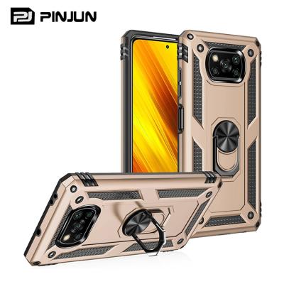 China Shock Proof For Xiaomi Poco X3 NFC Case Finger Ring 360 Degree Rotating Magnetic Kickstand Armor Phone Case for sale