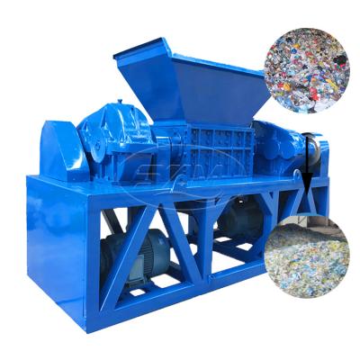 China Double Shaft Large Biomass Bale Cardboard Paper Board Cardboard Box PVC Tube Dacron Fabric Textile Film Fish Net Shredding And Recycling Waste Shaft Shredder for sale