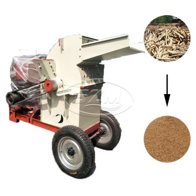 China Small Forestry Machinery Road Driven Diesel Engine Or Electric Wood Pellet Making Machine Portable Log Making Machine Mobile Wood Cardboard Crusher for sale