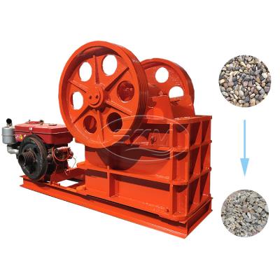 China Stone Crushing Production Line Small Size Top Drive Grade Super Rock Jaw Crusher Marble Machine Primary Stone Crushing Stroke By 3 TPH Diesel Engine Running Video for sale