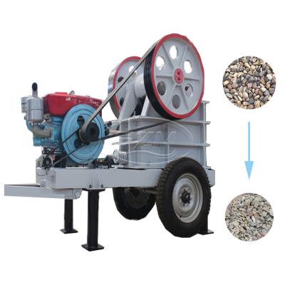 China Stone Crushing Production Line Quarry Mini Portable Laboratory Movable Jaw Mobile Primary Aggregate Stone Crusher Machine With Diesel Engine Price List for sale