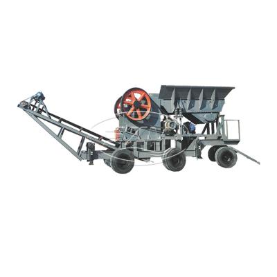 China Stone crushing production line gold mine jaw crusher machine mining equipment stone crusher pulley moving crushed parts on diesel engine with transmission belt for sale