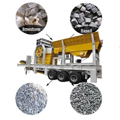 China Latest 100 TPH Mobile Barite Basalt Jaw Model Mining Crushing Station Crusher Sand Stone Gravel Construction Waste Crushing Equipment for sale