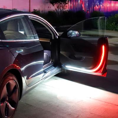 China *In Stock* Chedina 144SMD Shadow Welcome Light Car Door LED White Red Turn Signal Open Warning Light for sale