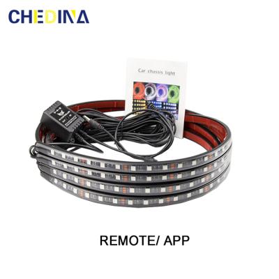 China Flexible Strip /APP Remote Control RGB Decorative Atmosphere Car Underglow LED Light bluetooth Underglow Light For Car 60*90CM/90*120CM for sale