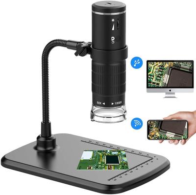 China 1000X Digital WIFI Rechargeable Microscope 8 LED 800mAh 1080P Smart Phone Microscope Camera Video For PCB Soldering Slides Observing F210 for sale