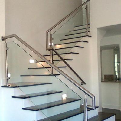 China Easily Assembled Inside Railing System Balustrade Glass Post Empered Glass Railing for sale