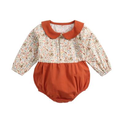 China New 100% Cotton Baby Bodysuits Long Sleeve Cotton Infant Girls Jumpsuit for sale