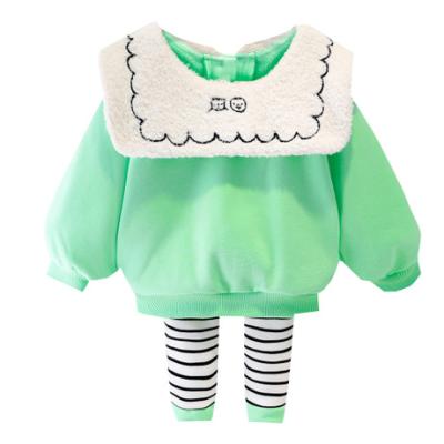 China Girls Casual Autumn Clothing Set Cute Sweater Pants Warm Baby Two-Piece Suit for sale