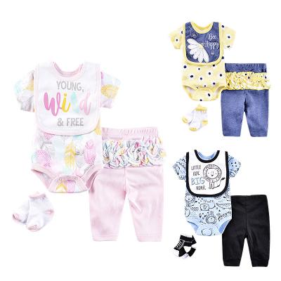 China Casual 4Pcs Baby Set Newborn Clothing Clothes Cotton Baby Set 0-9 Months Baby Clothes Suit Unisex Clothing for sale