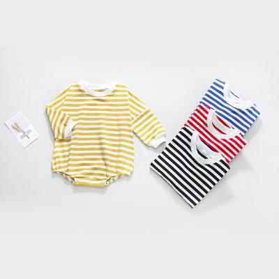 China 100% Cotton 100% Cotton Baby Bodysuit Long Sleeve Baby Overalls Striped Infant Baby Boy Clothing Outfit for sale