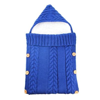 China Plus Size Plush Sleeping Bag Baby Stroller Button Warm Sleeping Bag Baby Knitted Wool Sleeping Bag for sale