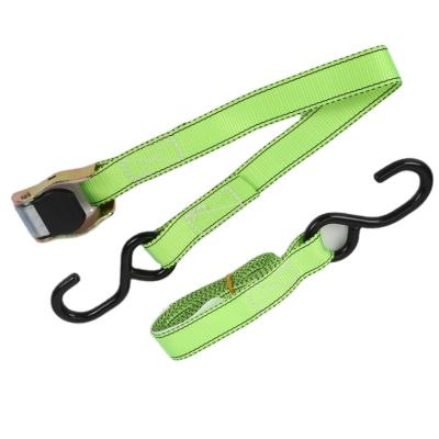 China Polyester material 25mm polyester belt cambuckle tie down straps with s hook for sale