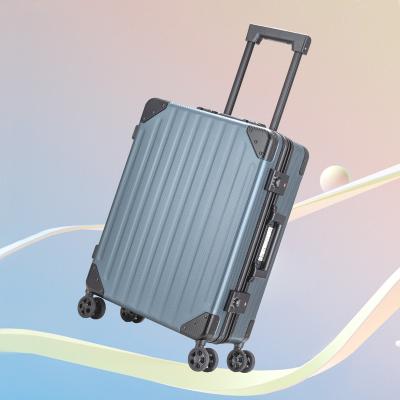 China Aluminum Luggage Suitcase All Aluminum Alloy Luggage Custom Goods Tsa Lock 20 Inch Black Carry On Travel Aluminum Luggage for sale