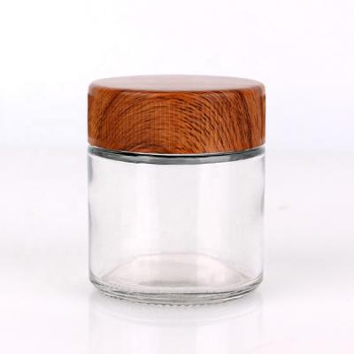 China 3oz 90ml Cosmetic Custom Round Glass Jar With Child Proof Cap For Cream Cosmetic for sale