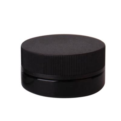 China 20ml 20g Cosmetic Jar Cosmetic Single Round Black Glass Concentrate For Skin Care Face Eye Cream With Child Safe Lids for sale