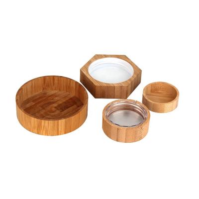 China Non Spill Custom Sizes All Wooden Bamboo Lids For Glass Bottles And Glass Jars for sale