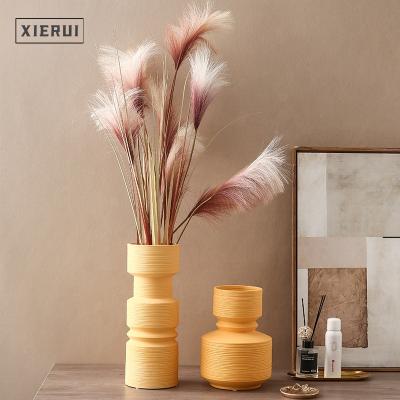 China European minimalist colorful morandi ceramic and porcelain vases for home decor nordic luxury vase modern hotel living room vase ornaments for sale