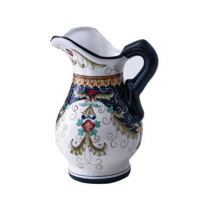 China Italy Traditional Porcelain Tabletop Ornament Nordic Antique Luxury Hand Painted Ceramic Flower Vase For Home Decor for sale