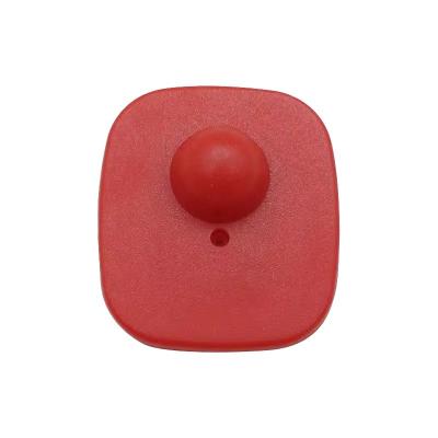 China EAS 8.2MHz RF Security Tag Hard Tag Red Small Square For Retail Store for sale