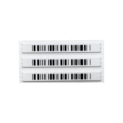 China Winkelcentrum EAS 58KHz Security AM Soft Label 45 X 6 X 2mm Barcode Te koop