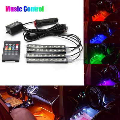 China Remote Control Colorful ABS LED RGB Car Interior Inside Floor Atmosphere Light Lamp Strip for sale