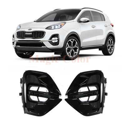 China Waterproof Car LED DRL Daytime Running Light For KIA Sportage 2020 2019 Front Fog Light Kit Fog Lamp Assemblies for sale