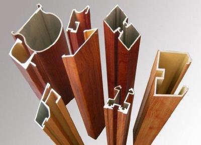 China Wood Grain Aluminum Window Frame Extrusions Antirust Abrasion Resistant for sale