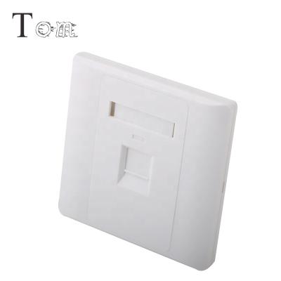 China Networking TOM MB-20-01 86*86mm faceplate wall plate for trapezoidal jacks RJ45 network faceplate for sale