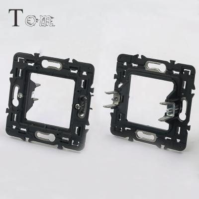 China French Type Metal Frame Faceplate PC+Metal Networking TOM-MB-35-02 80*80mm Faceplate for sale