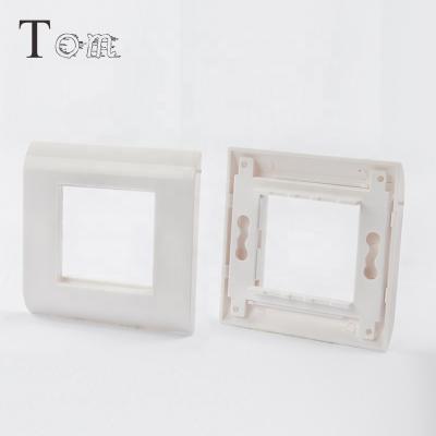 China Left French Type Networking TOM-MB-36-01 80*80 Front Plate ABS Plastic Frame 1 White Empty Front Plate for sale