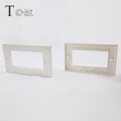 China Networking TOM-FP-UK-03 UK Type 86*147mm Plastic Frame Faceplate For RJ45 Keystone Jacks UK Faceplate for sale