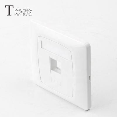 China TOM-MB-19-01 86*86mm Network Cabling System Telecom Communication Faceplate 3M Style 1 Port RJ45 Network Wall Faceplate 3M Faceplate for sale