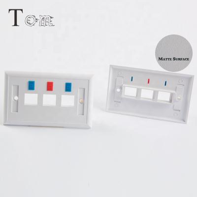 China TOM-FP-US-13 Networking Telecom Communication Faceplate American Style Wall Mount Cat6 Faceplate RJ45 Faceplate Type 70*115mm Long for sale