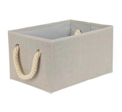 China High Quality Viable Storage Bins Cube Organizer Collapsible Foldable Organizing Fabric Storage Boxes Bins Bins With Cotton Rope Handles for sale