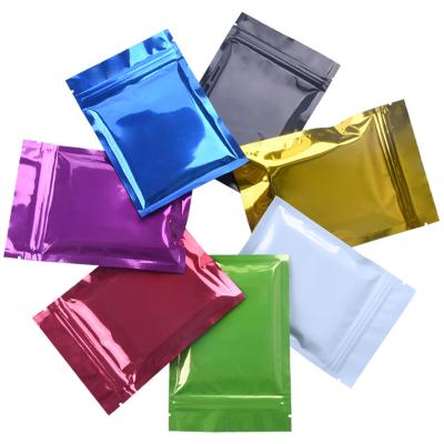 China 3 Colored Aluminum Foil Side Seal Food Bags Recyclable With Tear Notch Zip Lock Bags for sale