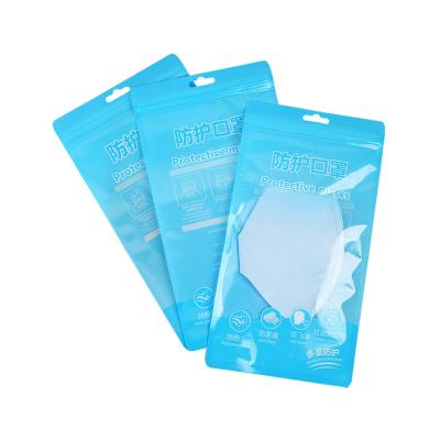 China Moisture Proof Custom Design Medical Disposable Face Mask Plastic Packaging Bags With Zipper for sale