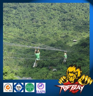 China Steel line ropeway, sypline, equipment sky zip 1000m zip line for sale