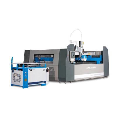 China CE Certified Bridge Style Waterjet Cutting Machine with Italian ECS CNC and Double Waterjet Intensifiers for sale